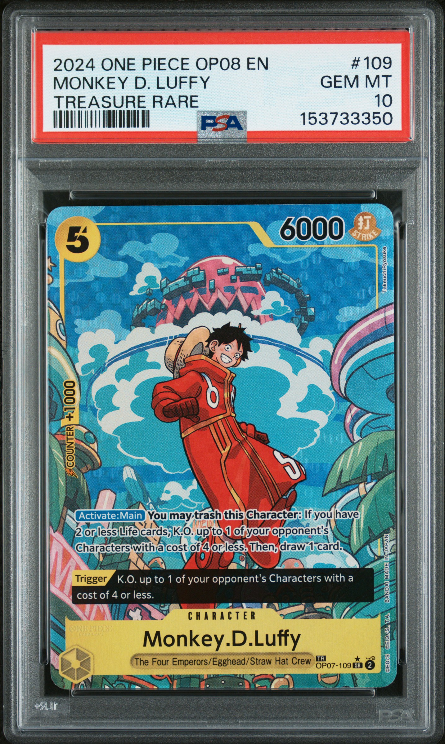 2024 ONE PIECE OP08-TWO LEGENDS MONKEY D. LUFFY TREASURE RARE — front