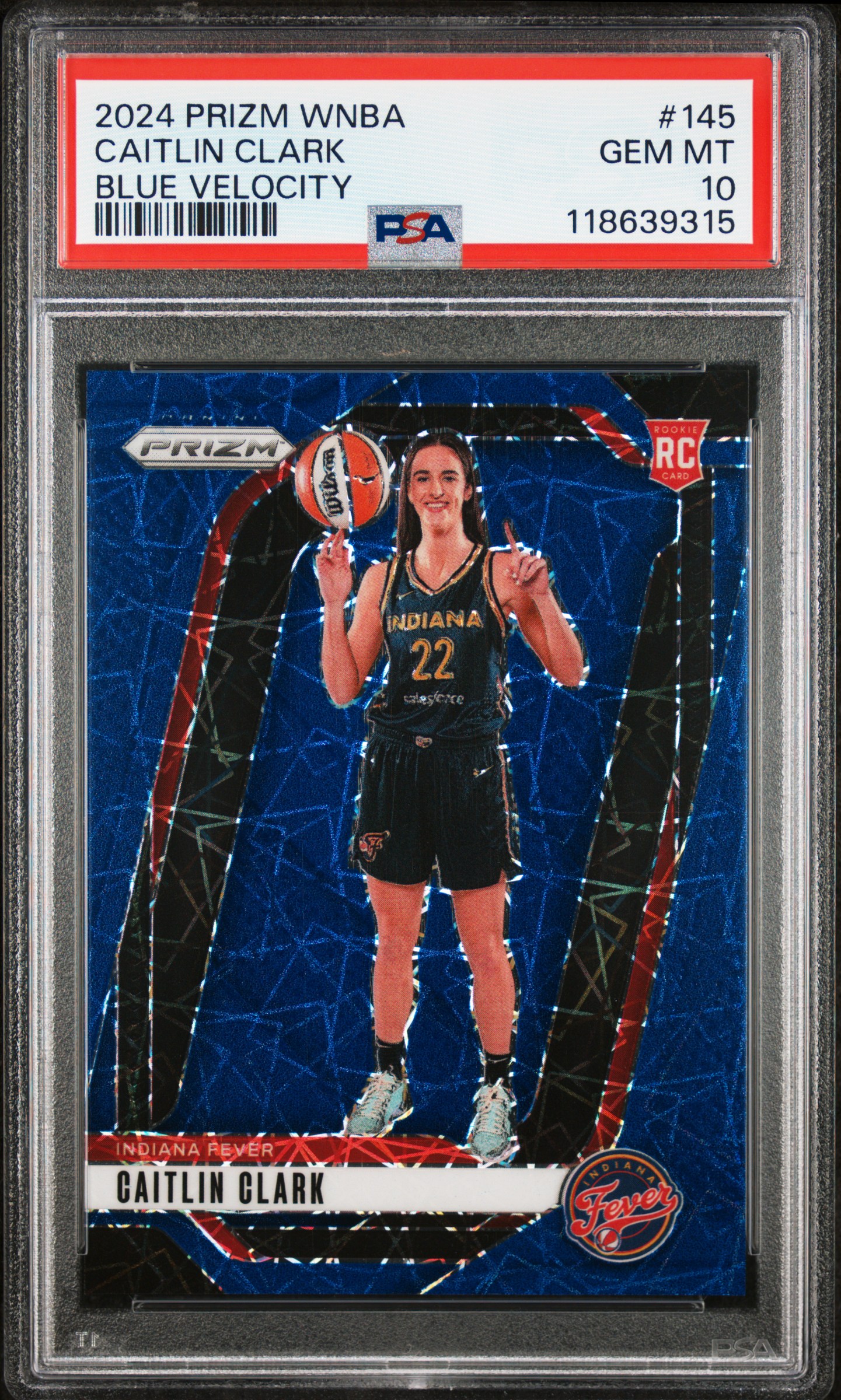 2024 PANINI PRIZM WNBA CAITLIN CLARK BLUE VELOCITY