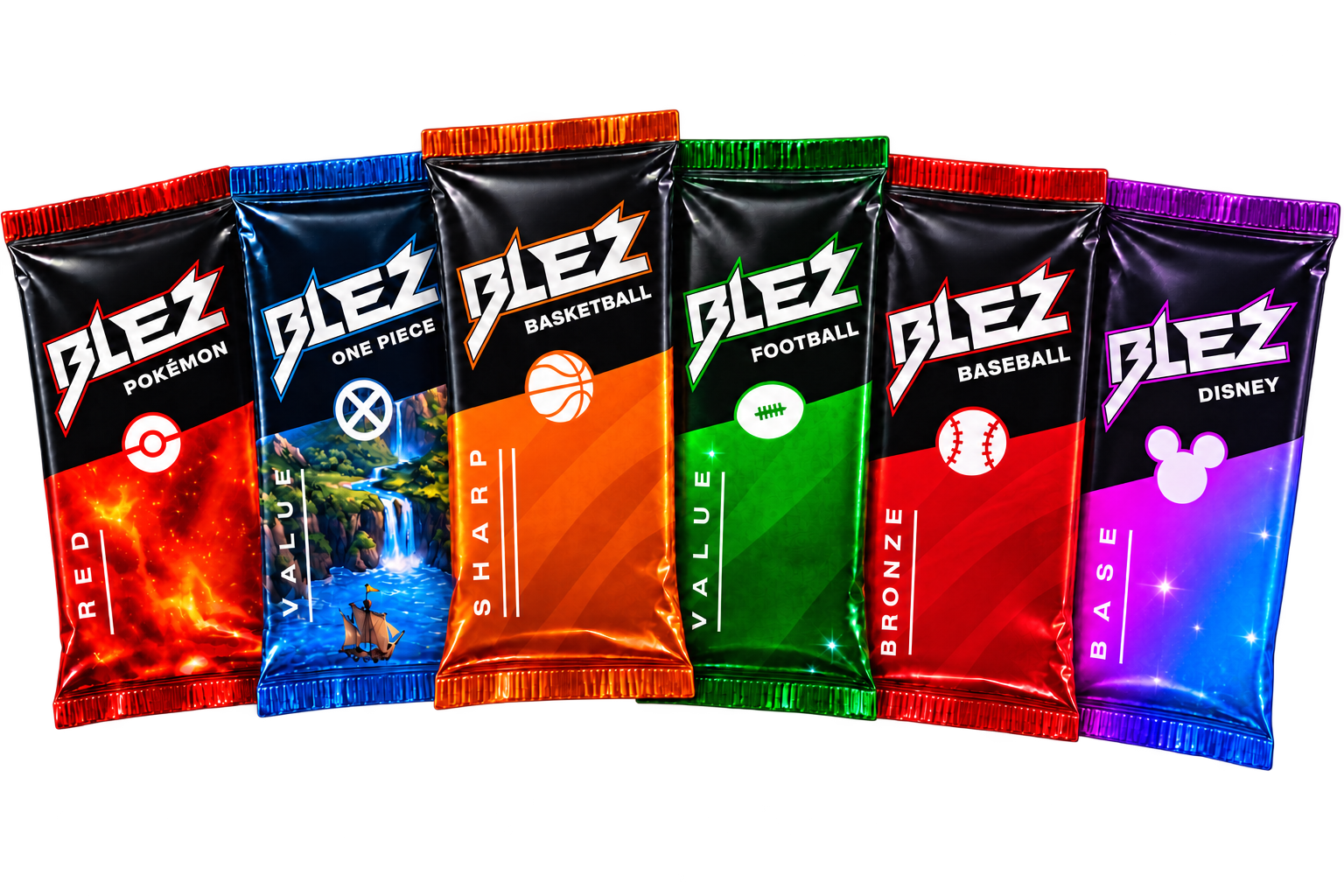 Blez digital card packs: Pokémon, One Piece, basketball, football, baseball, and Disney